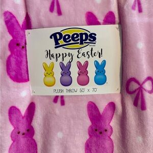 Peeps Pink Plush Blanket NWT